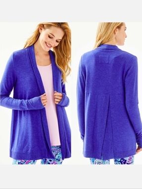 LILLY PULITZER Purple Luxletic Elana Wrap Cardigan with Thumb Holes